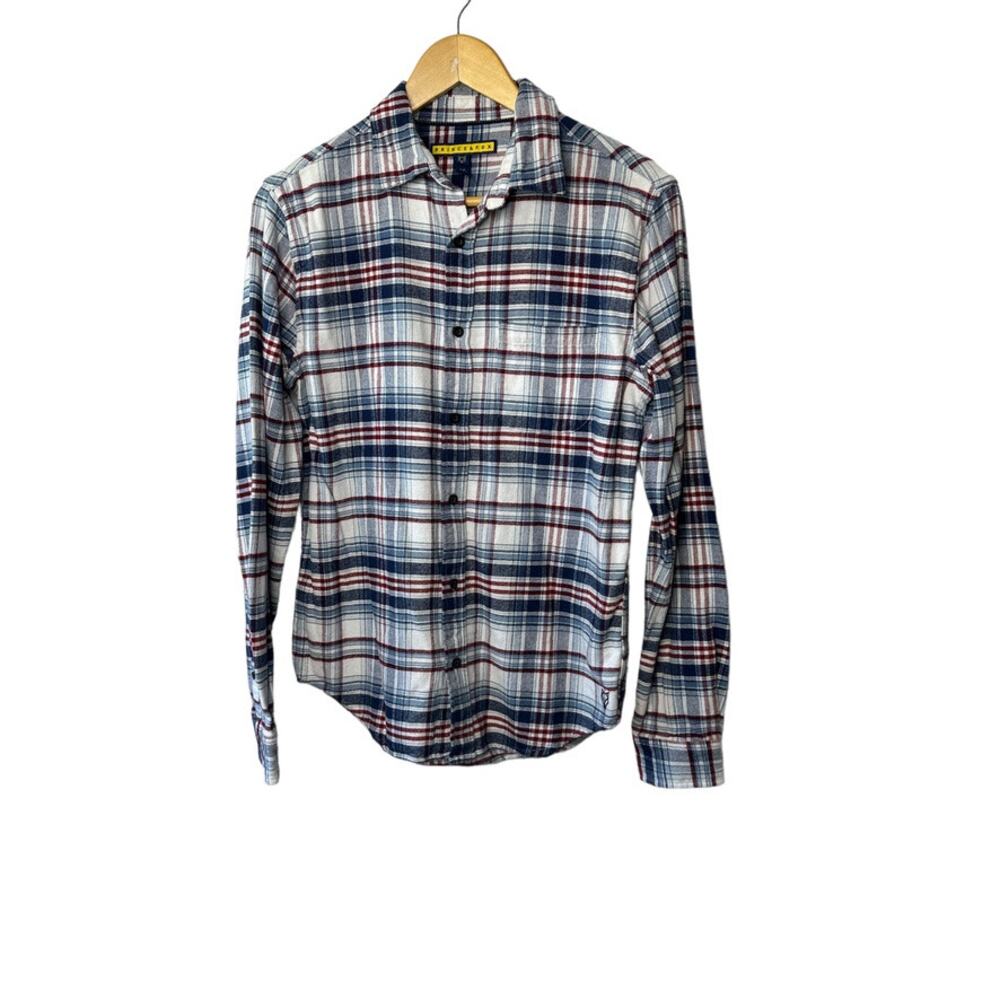 Prince & Fox Red & Blue Long Sleeve Button-Up Flannel Shirt Women's Small